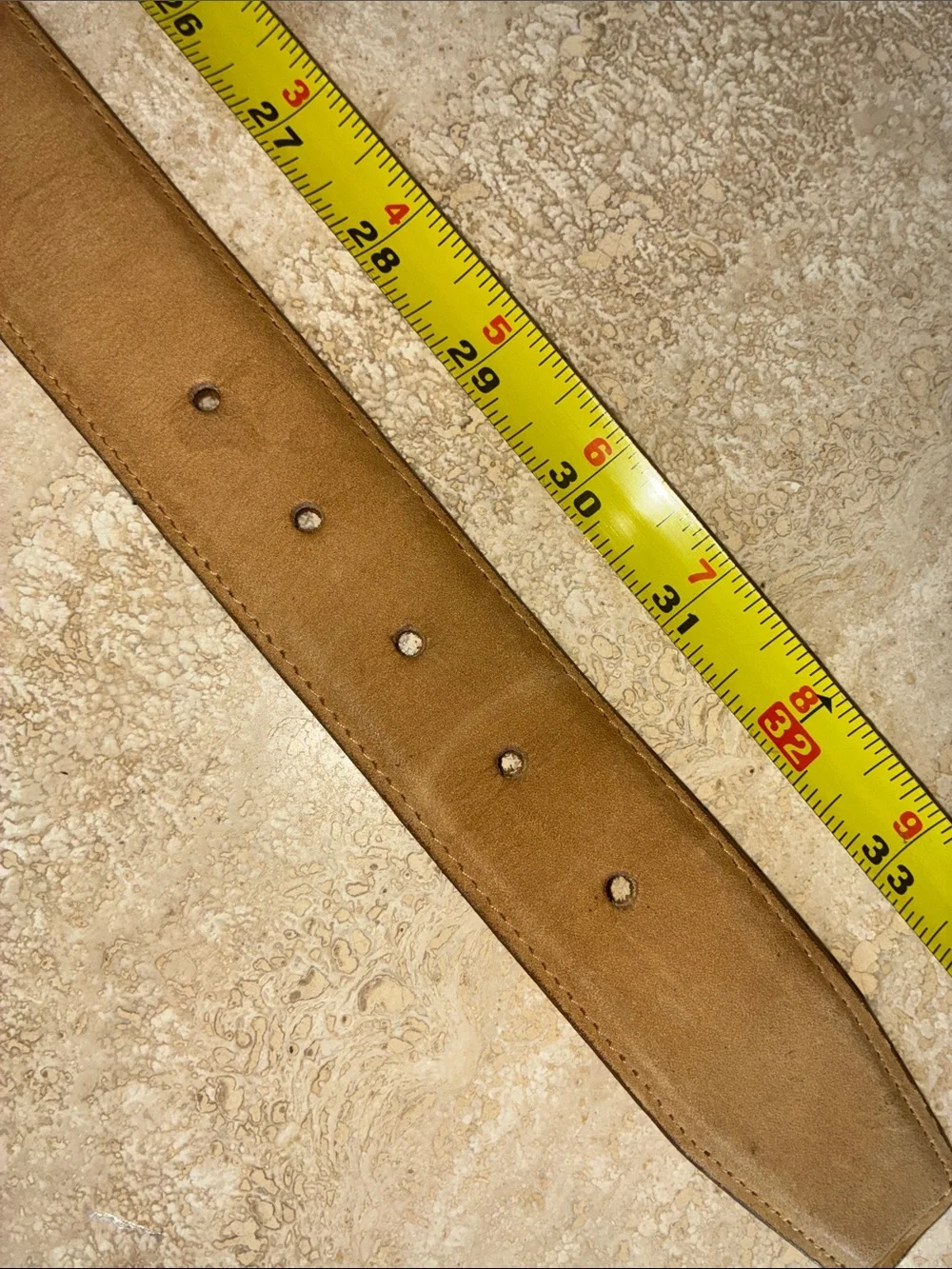 Harken Leather Belt, Women's M, Tan suede with Dark brown Buckle/keeper euc